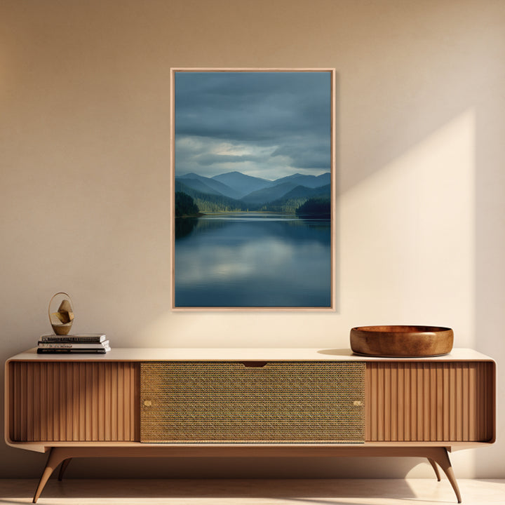 Quiet Lake Landscape at Early Morning Framed Canvas Print, Guest Bedroom Art, Contemporary Art, Bedroom Decor, Fine Art, Guest, GBA-2x3-34