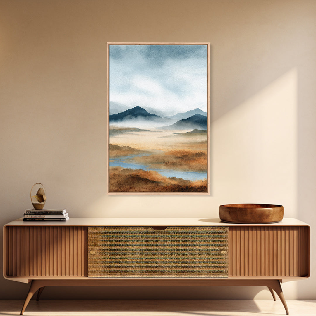 Soft Mountain Horizon Canvas Print, Guest Bedroom Art, Minimalist Decor, Bedroom Decor, Fine Art, Guest, Digital Print, GBA-2x3-39
