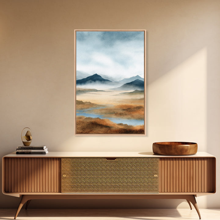 Soft Mountain Horizon Canvas Print, Guest Bedroom Art, Minimalist Decor, Bedroom Decor, Fine Art, Guest, Digital Print, GBA-2x3-39