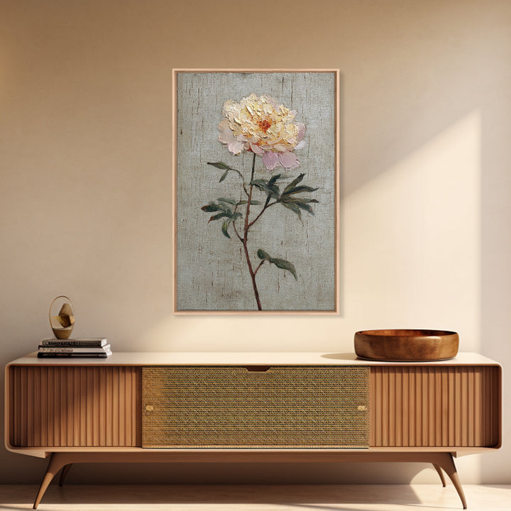Neutral Peony Painting Canvas Print, Guest Bedroom Art, Framed Wall Art, Bedroom Decor, Fine Art, Guest, Farmhouse Wall Decor, GBA-2x3-65