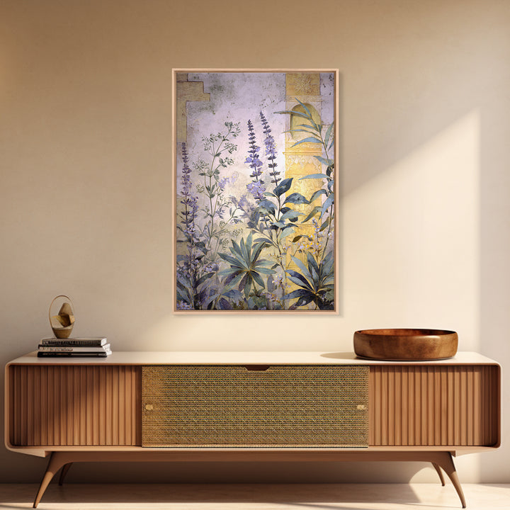 Lavender Field under Pale Sky Canvas Print, Guest Bedroom Art, New Home Gift, Bedroom Decor, Guest, Minimalist Wall Art, GBA-2x3-99