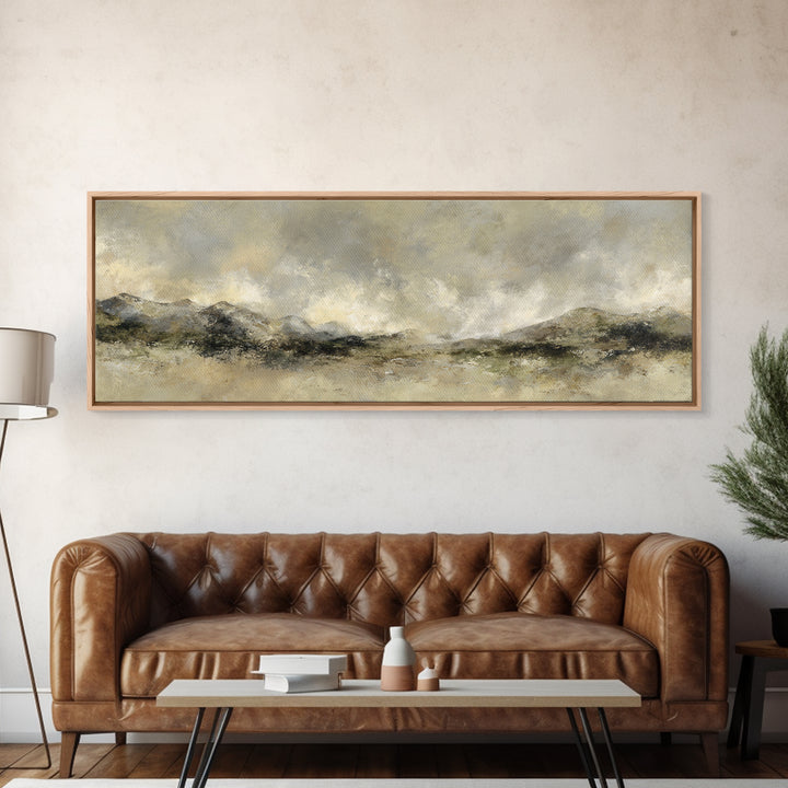 Gentle Rain over Distant Hills Canvas Print, Guest Bedroom Art, Bedroom Wall Art, Bedroom Decor, Fine Art, Guest, Neutral Decor, GBA-3x1-16