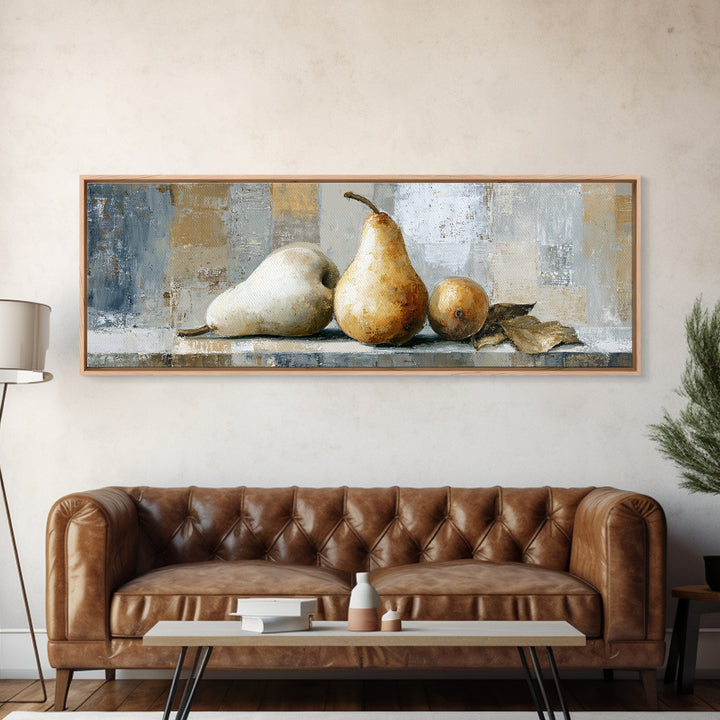 Classic Pear Still Life for Cozy Hospitality Canvas Print, Guest Bedroom Art, Bedroom Prints, Bedroom Decor, Fine Art, Guest, GBA-3x1-36