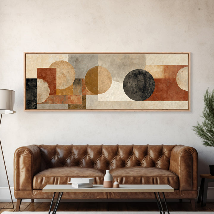 Warm Terracotta Shapes Canvas Print, Guest Bedroom Art, Printable Wall Art, Bedroom Decor, Fine Art, Guest, Bedroom Wall Decor, GBA-3x1-38