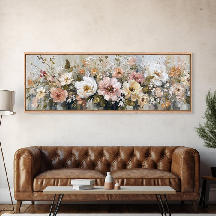 Welcoming Wildflower Bouquet Canvas Print, Guest Bedroom Art, Above Bed Decor, Bedroom Decor, Fine Art, Guest, Boho Decor, GBA-3x1-41