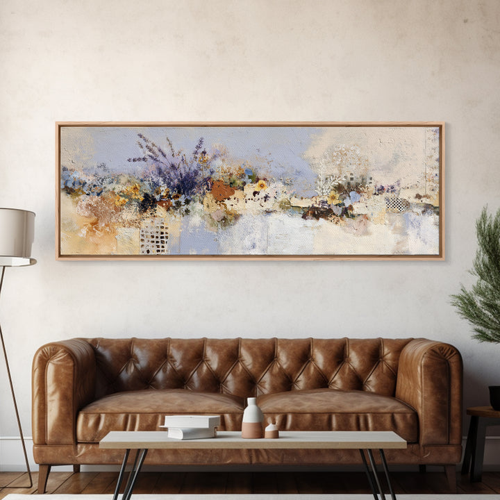 Lavender Field under Pale Sky Framed Canvas Print, Guest Bedroom Art, Wall Art, Bedroom Decor, Fine Art, Guest, New Home Gift, GBA-3x1-59