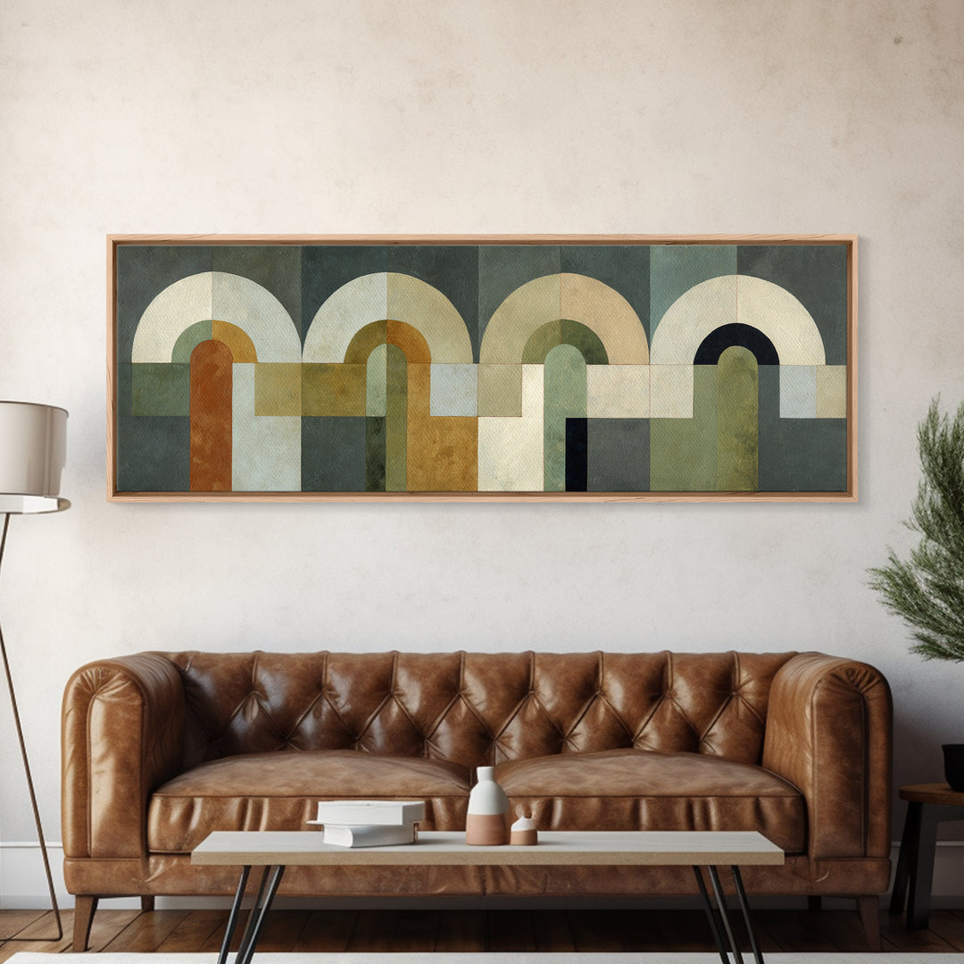 Warm Abstract Arches Framed Canvas Print, Guest Bedroom Art, Printable Wall Art, Bedroom Decor, Guest, Bedroom Wall Decor, GBA-3x1-67