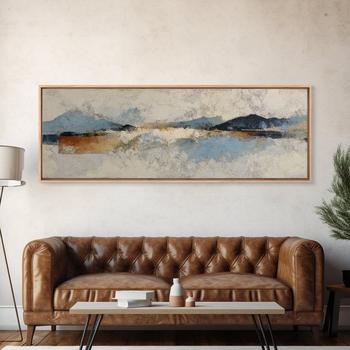 Warm Terracotta Shapes Canvas Print, Guest Bedroom Art, Framed Wall Art, Bedroom Decor, Abstract Art, Guest, GBA-3x1-86