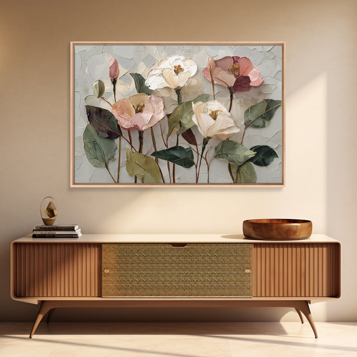Gentle Botanical Line Drawing Trio Framed Canvas Print, Guest Bedroom Art, Digital Print, Bedroom Decor, Oil Painting, Guest, GBA-3x2-10