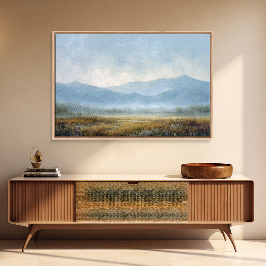 Soft Mountain Horizon Canvas Print, Guest Bedroom Art, Cat Wall Art, Bedroom Decor, Guest, Fine Art Print, Statement Artwork, GBA-3x2-11