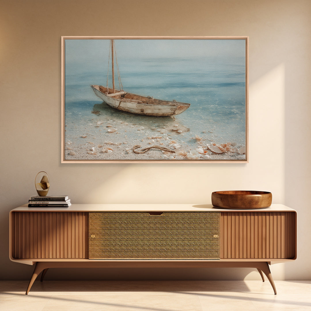 Soft Watercolor Sailboat on Quiet Water Canvas Print, Guest Bedroom Art, Wall Art Prints, Bedroom Decor, Oil Painting, Guest, GBA-3x2-22