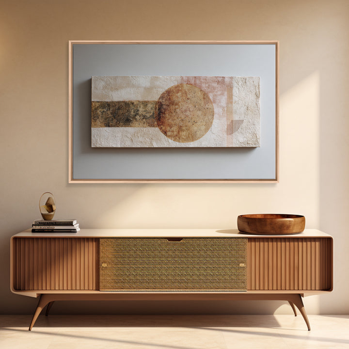 Warm Terracotta Shapes Canvas Print, Guest Bedroom Art, Framed Wall Art, Bedroom Decor, Abstract Art, Guest, GBA-3x2-26