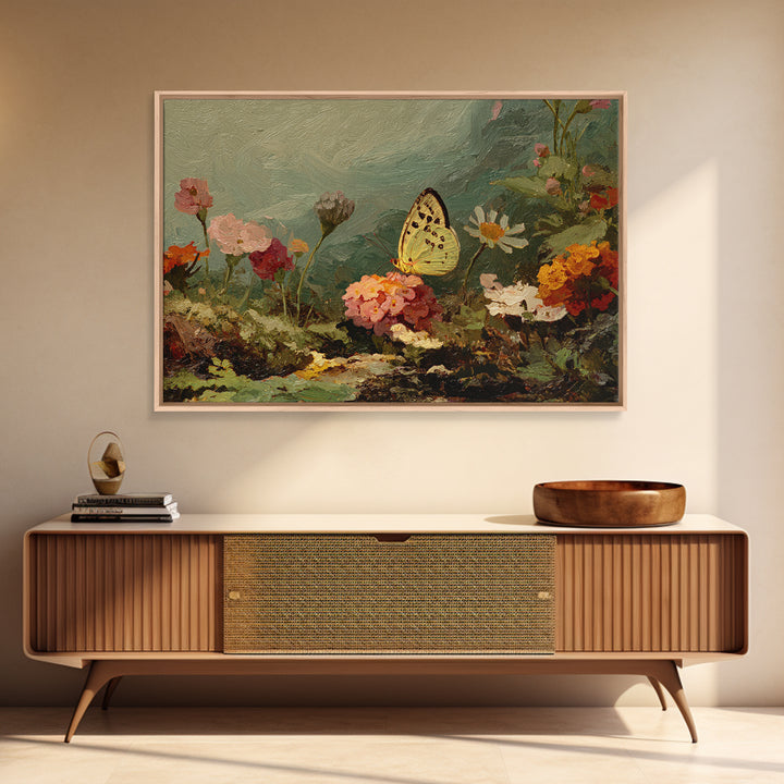 Garden Butterfly and Flowers Specimen Study Canvas Print, Guest Bedroom Art, Printable Art, Bedroom Decor, Fine Art, Guest, GBA-3x2-3