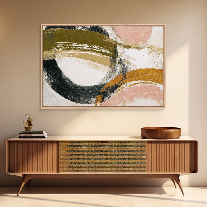 Warm Abstract Arches Framed Canvas Print, Guest Bedroom Art, Funky Wall Art, Bedroom Decor, Abstract Art, Guest, GBA-3x2-31