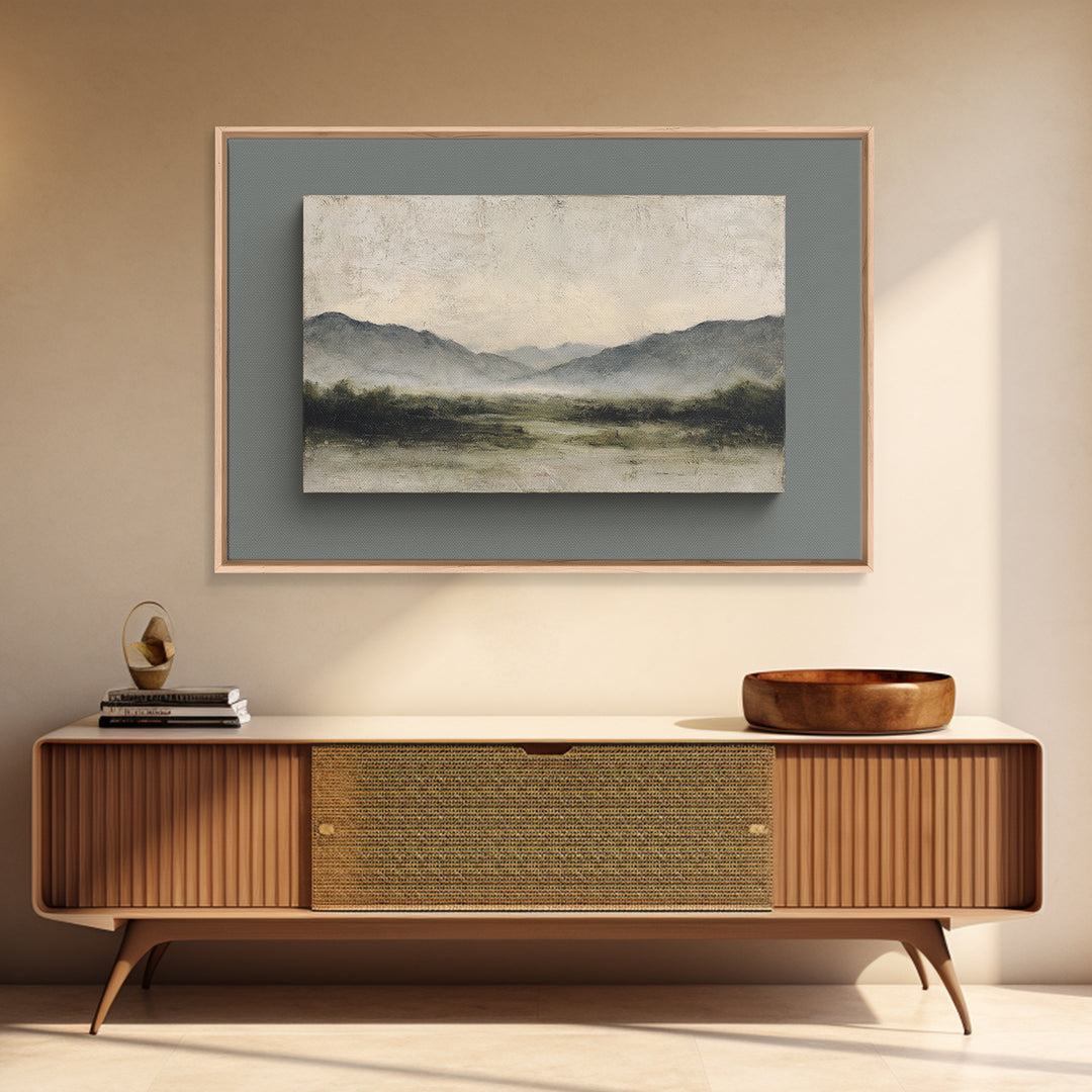 Gentle Rain over Distant Hills Canvas Print, Guest Bedroom Art, Prints, Bedroom Decor, Oil Painting, Guest 504, GBA-3x2-4