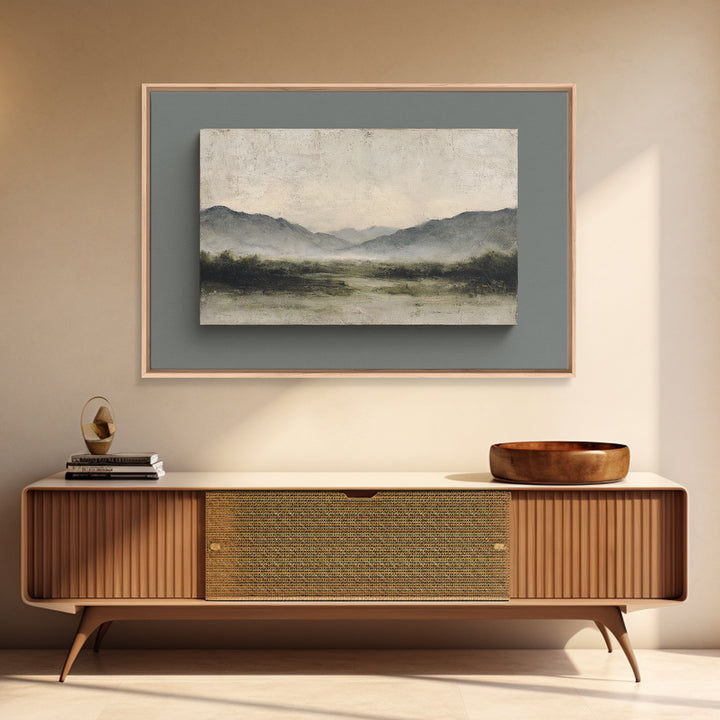 Gentle Rain over Distant Hills Canvas Print, Guest Bedroom Art, Prints, Bedroom Decor, Oil Painting, Guest 504, GBA-3x2-4