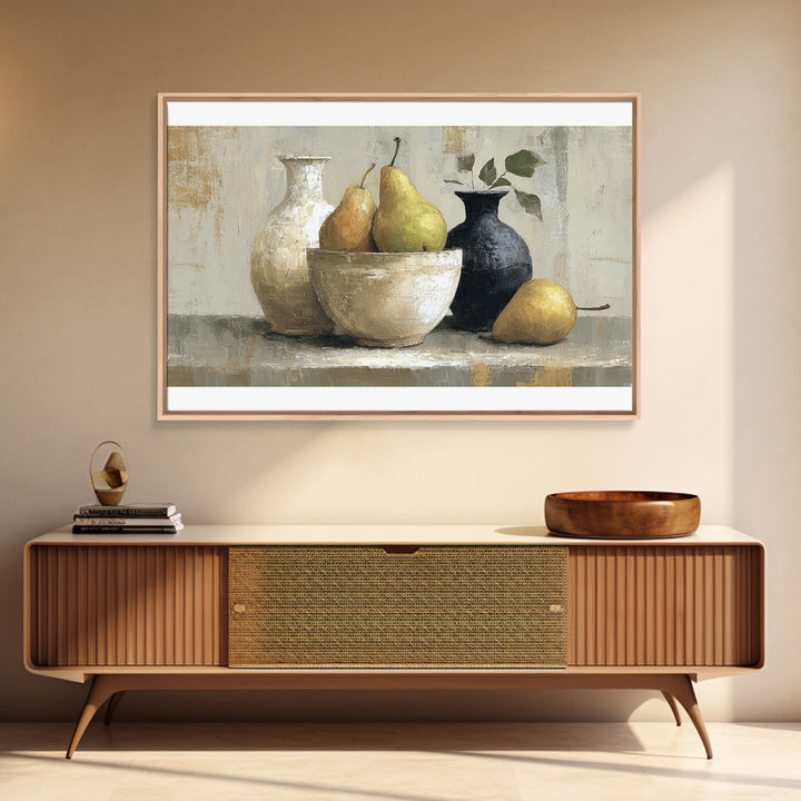 Classic Pear Still Life for Cozy Hospitality Canvas Print, Guest Bedroom Art, Cat Wall Art, Bedroom Decor, Fine Art, Guest, GBA-3x2-48