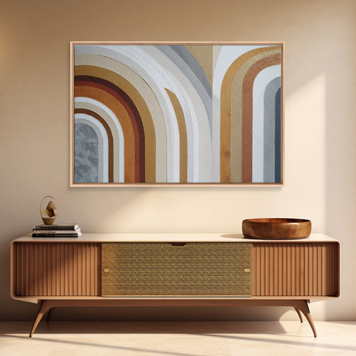 Warm Abstract Arches Framed Canvas Print, Guest Bedroom Art, Wall Decor, Bedroom Decor, Abstract Art, Guest, Living Room Decor, GBA-3x2-55