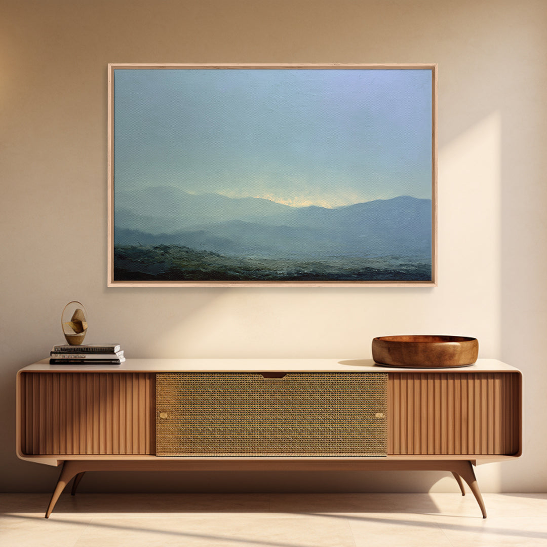 Soft Mountain Horizon Framed Canvas Print, Guest Bedroom Art, Art Print, Bedroom Decor, Fine Art, Guest, Home, GBA-3x2-59