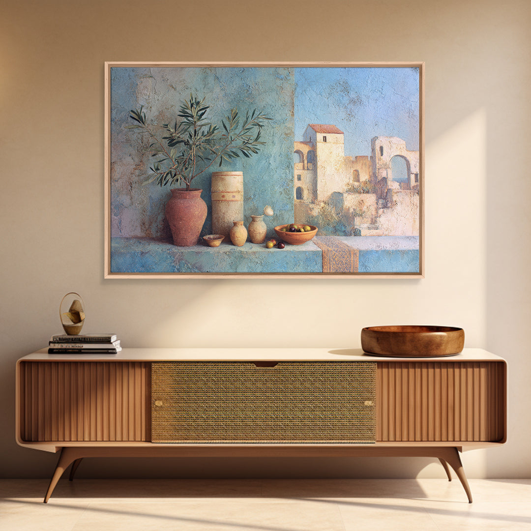 Olive Branch Still Life Framed Canvas Print, Guest Bedroom Art, Above Bed Decor, Bedroom Decor, Fine Art, Guest, Boho Decor, GBA-3x2-69