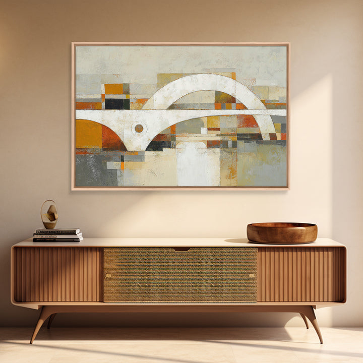 Warm Abstract Arches Framed Canvas Print, Guest Bedroom Art, Downloadable Prints, Bedroom Decor, Abstract Art, Guest, GBA-3x2-79