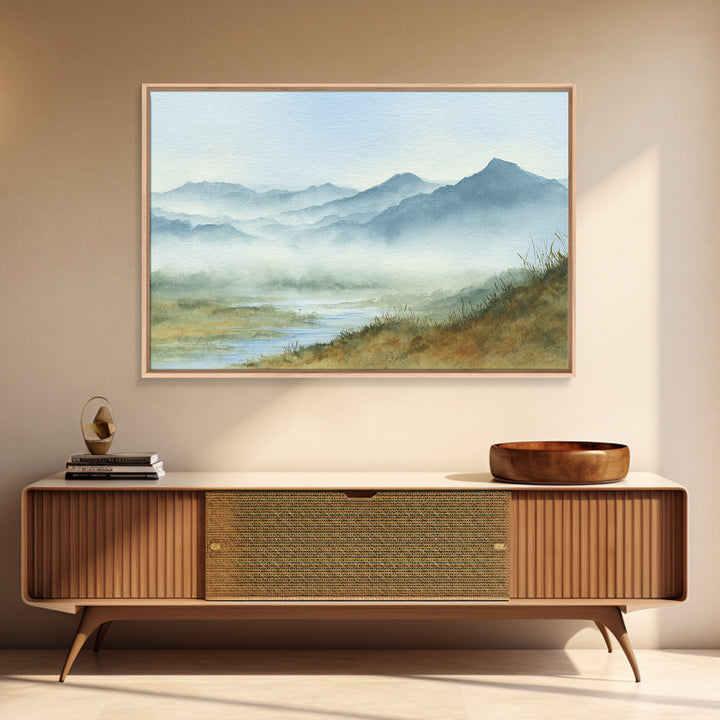 Soft Mountain Horizon Canvas Print, Guest Bedroom Art, Wall Art, Bedroom Decor, Oil Painting, Guest, New Home Gift, GBA-3x2-83