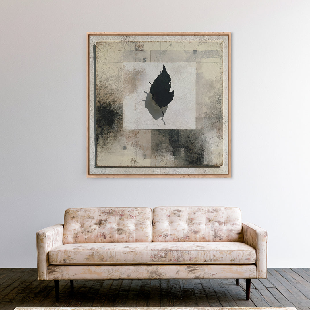 Large Neutral Floral Study Framed Canvas Print, General Fine Art, Wall Hanging, Living Room Decor, Oil Painting, GEN-1x1-2