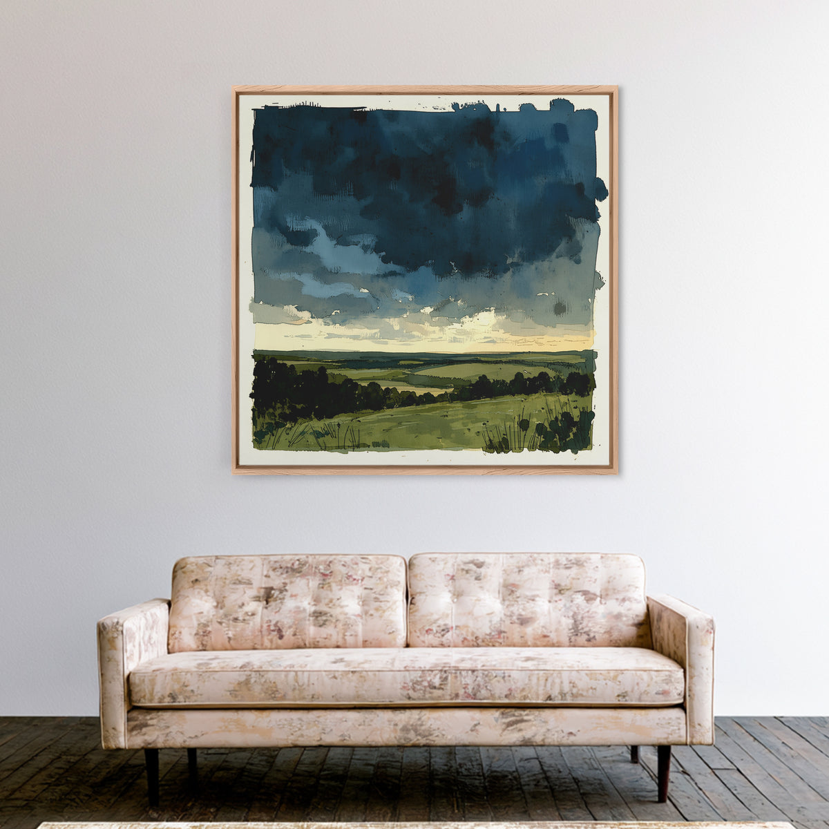 Elegant Ink Wash Landscape Canvas Print, General Fine Art, Wall Decor, Living Room Decor, Fine Art, Original Painting, GEN-1x1-20