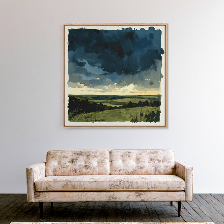 Elegant Ink Wash Landscape Canvas Print, General Fine Art, Wall Decor, Living Room Decor, Fine Art, Original Painting, GEN-1x1-20