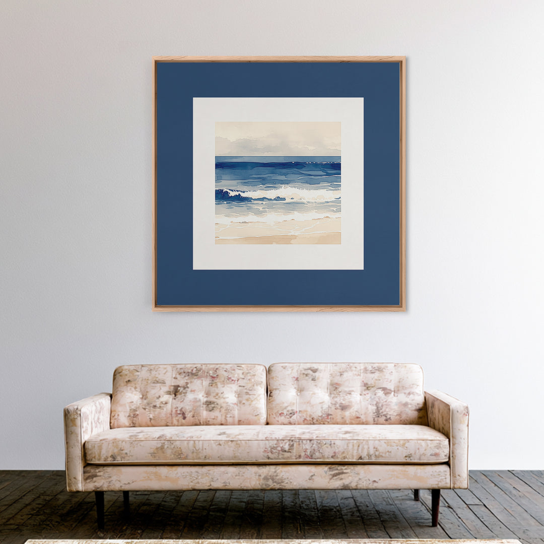 Coastal Water Study Framed Canvas Print, General Fine Art, Textured Painting, Living Room Decor, Fine Art, Art Prints, GEN-1x1-29