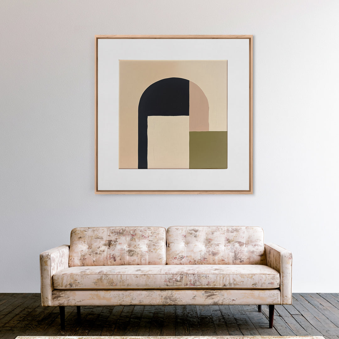 Monochrome Architectural Arch Composition Canvas Print, General Fine Art, Print, Living Room Decor, Watercolor Art, GEN-1x1-36