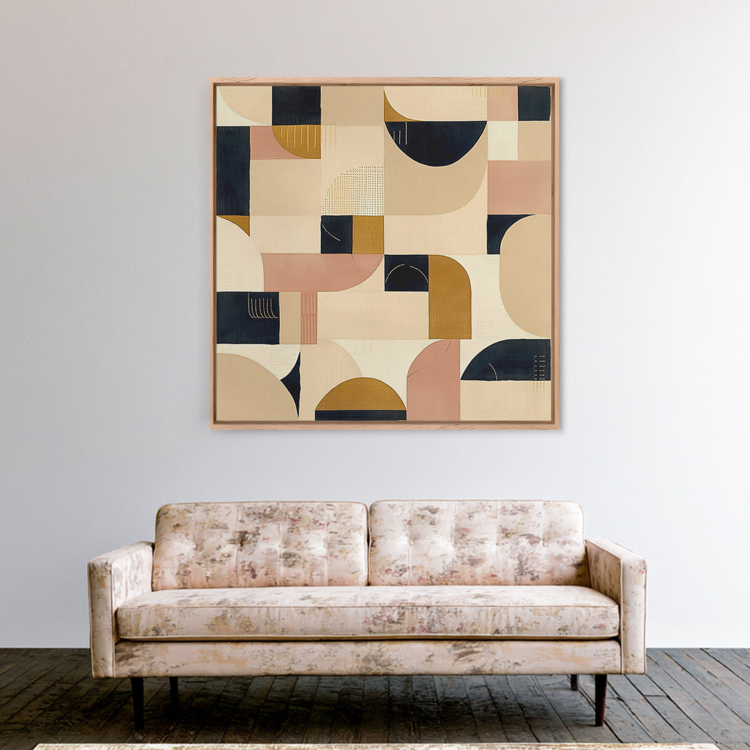 Earthy Plaster Texture Abstract Framed Canvas Print, General Fine Art, Large Wall Art, Living Room Decor, Abstract Art, GEN-1x1-39