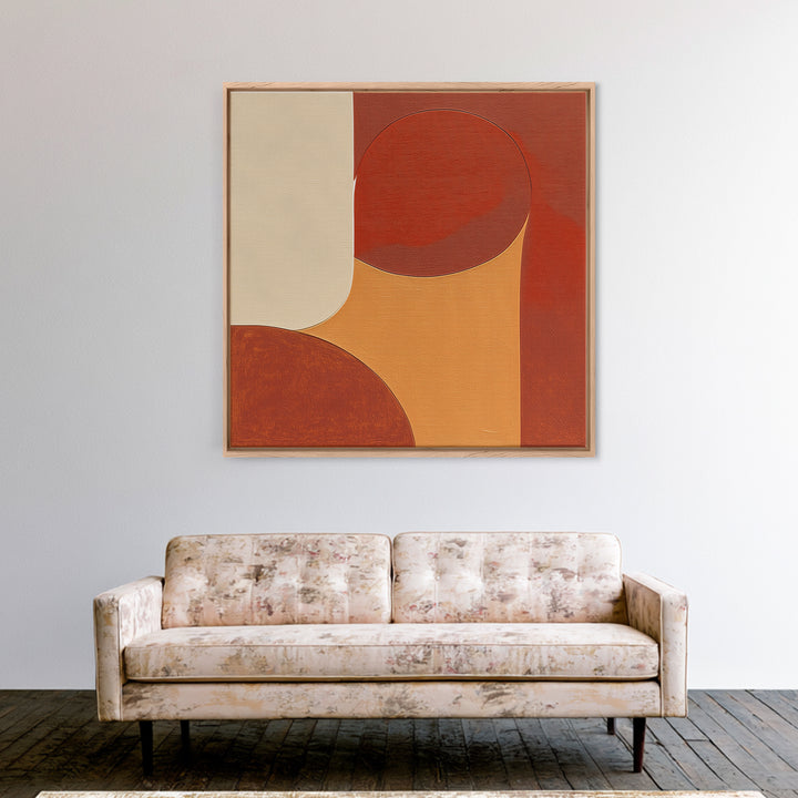 Warm Terracotta Abstract Framed Canvas Print, General Fine Art, Original Art, Living Room Decor, Abstract Art, GEN-1x1-6