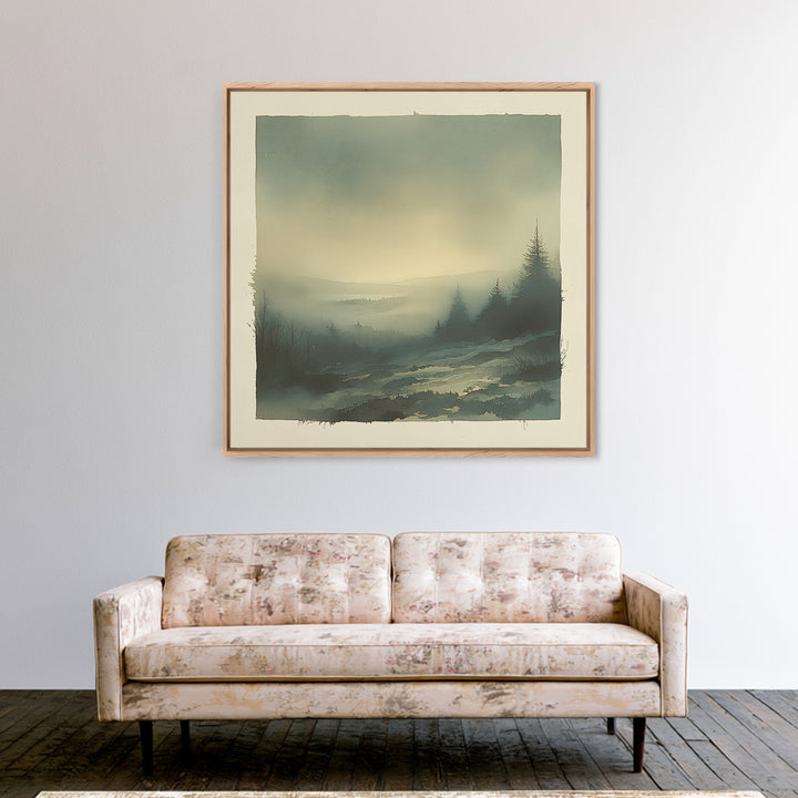 Elegant Ink Wash Landscape Framed Canvas Print, General Fine Art, Wall Hanging, Living Room Decor, Oil Painting, GEN-1x1-68