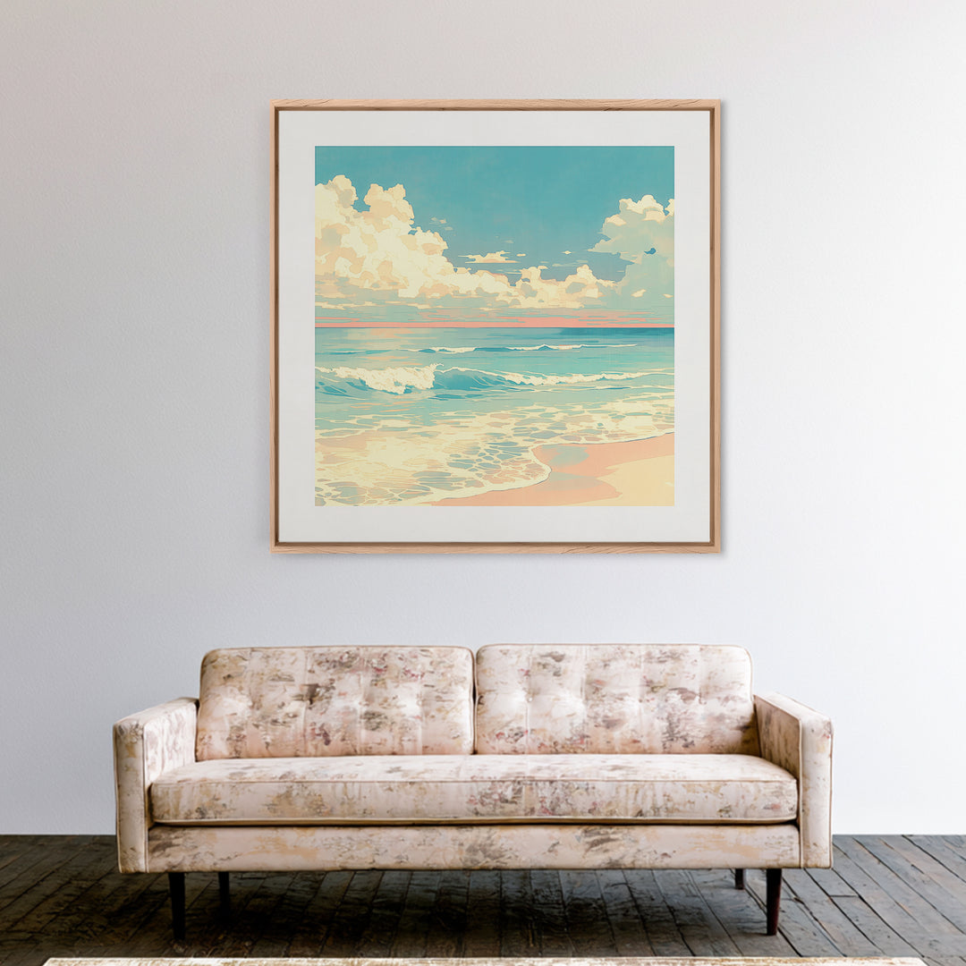Coastal Water Study Canvas Print, General Fine Art, Poster, Living Room Decor, Fine Art, Wall Art Prints, Mid Century Modern, GEN-1x1-77