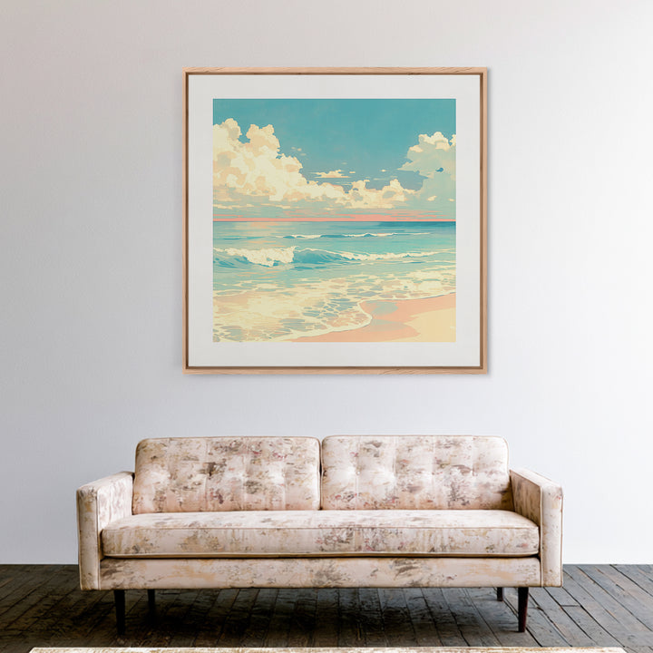 Coastal Water Study Canvas Print, General Fine Art, Poster, Living Room Decor, Fine Art, Wall Art Prints, Mid Century Modern, GEN-1x1-77
