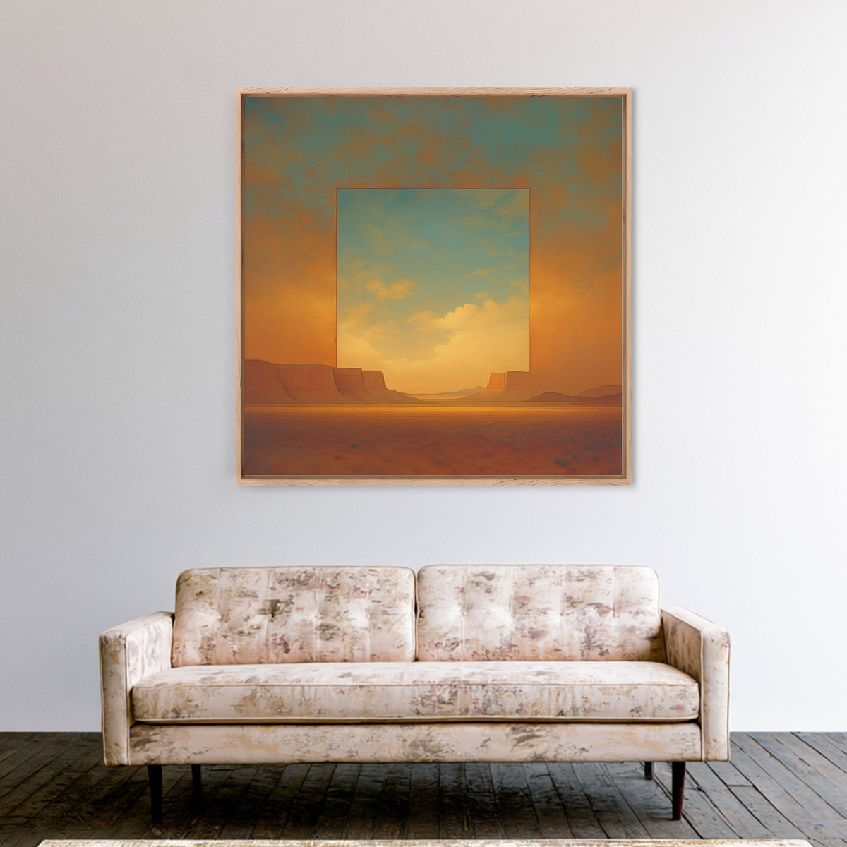 Serene Desert Horizon Canvas Print, General Fine Art, Contemporary Art, Living Room Decor, Fine Art, Digital Art, GEN-1x1-89