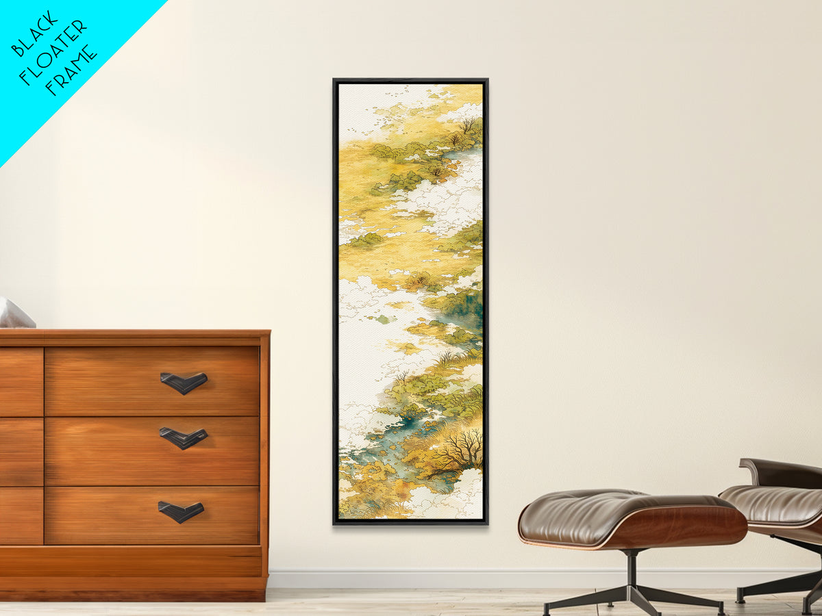 Elegant Ink Wash Landscape Canvas Print, General Fine Art, Wall Decor, Living Room Decor, Fine Art, Original Painting, GEN-1x3-32