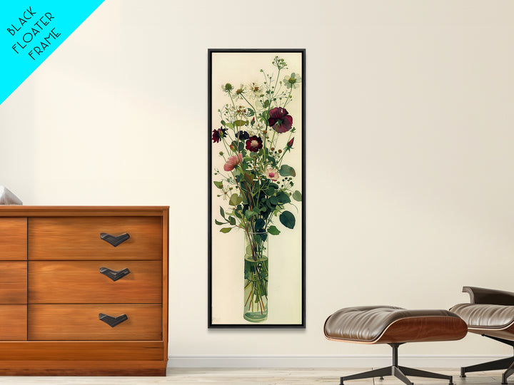 Classic Oil Painted Vase of Wildflowers Canvas Print, General Fine Art, Art Print, Living Room Decor, Fine Art, GEN-1x3-35