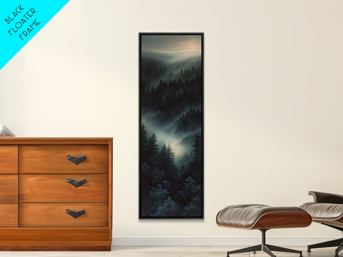 Moody Forest Clearing Canvas Print, General Fine Art, Digital Prints, Living Room Decor, Oil Painting, Large Wall Art, GEN-1x3-44