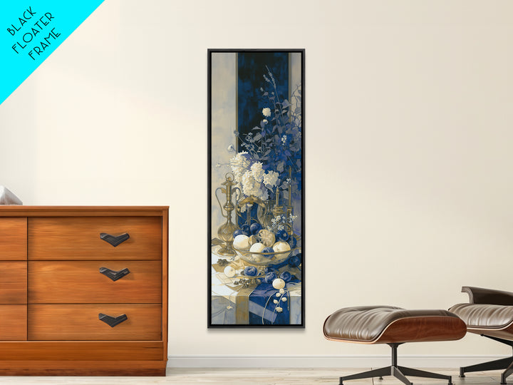 Simple Still Life of Fruit and Linen Framed Canvas Print, General Fine Art, Art Prints, Living Room Decor, Abstract Art, GEN-1x3-52