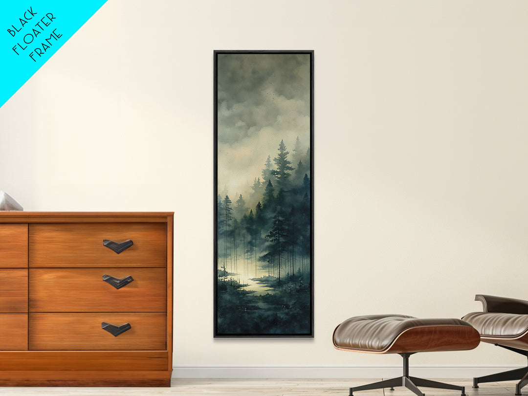 Elegant Ink Wash Landscape Canvas Print, General Fine Art, Mid Century Modern, Living Room Decor, Fine Art, Bedroom Decor, GEN-1x3-56