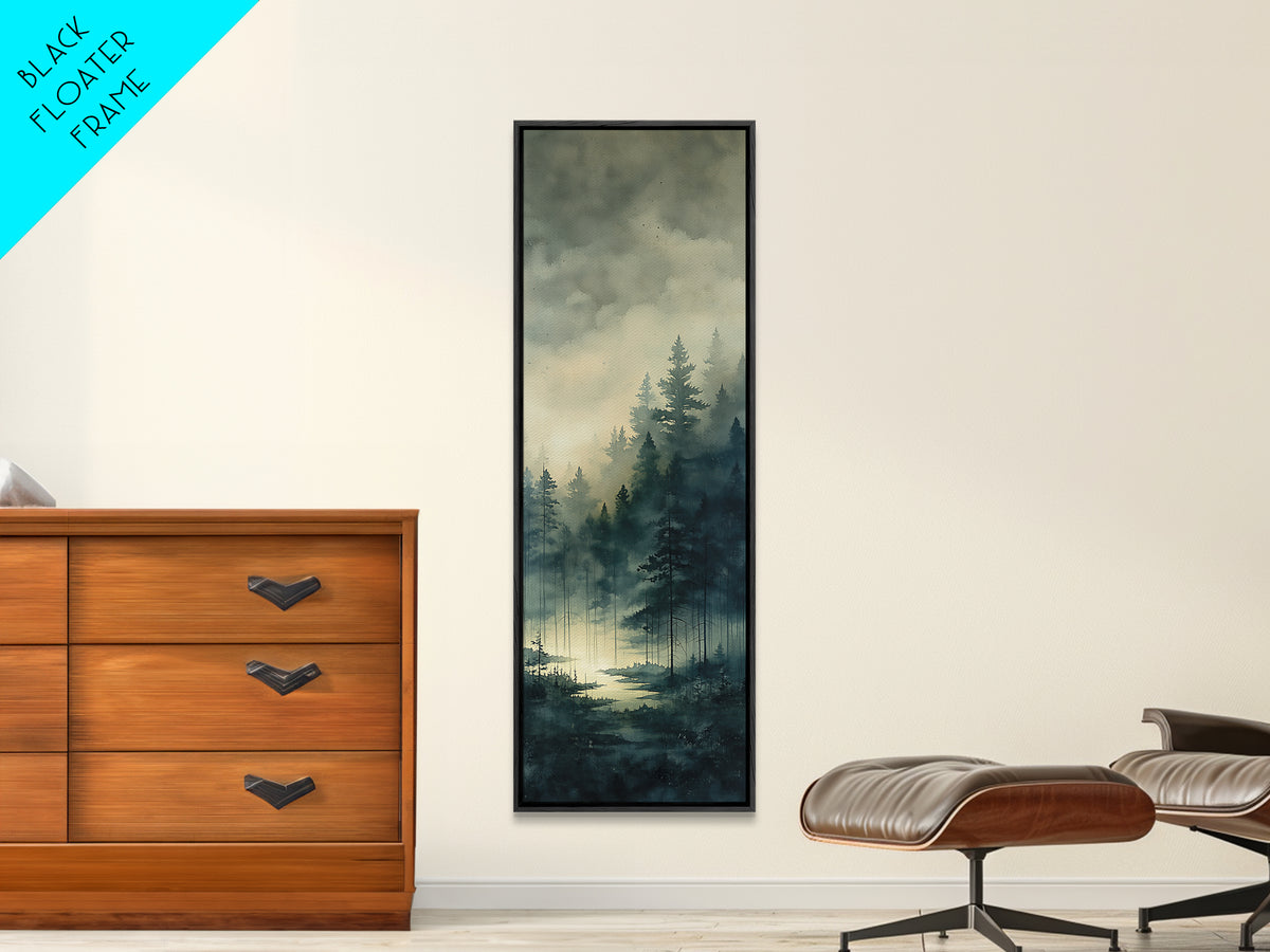 Elegant Ink Wash Landscape Canvas Print, General Fine Art, Mid Century Modern, Living Room Decor, Fine Art, Bedroom Decor, GEN-1x3-56