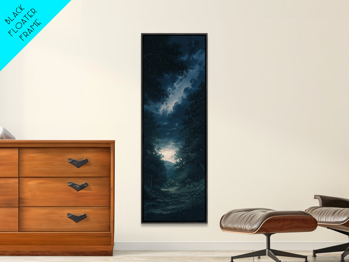 Moody Forest Clearing Canvas Print, General Fine Art, Digital Wall Art, Living Room Decor, Fine Art, Neutral Decor, GEN-1x3-68