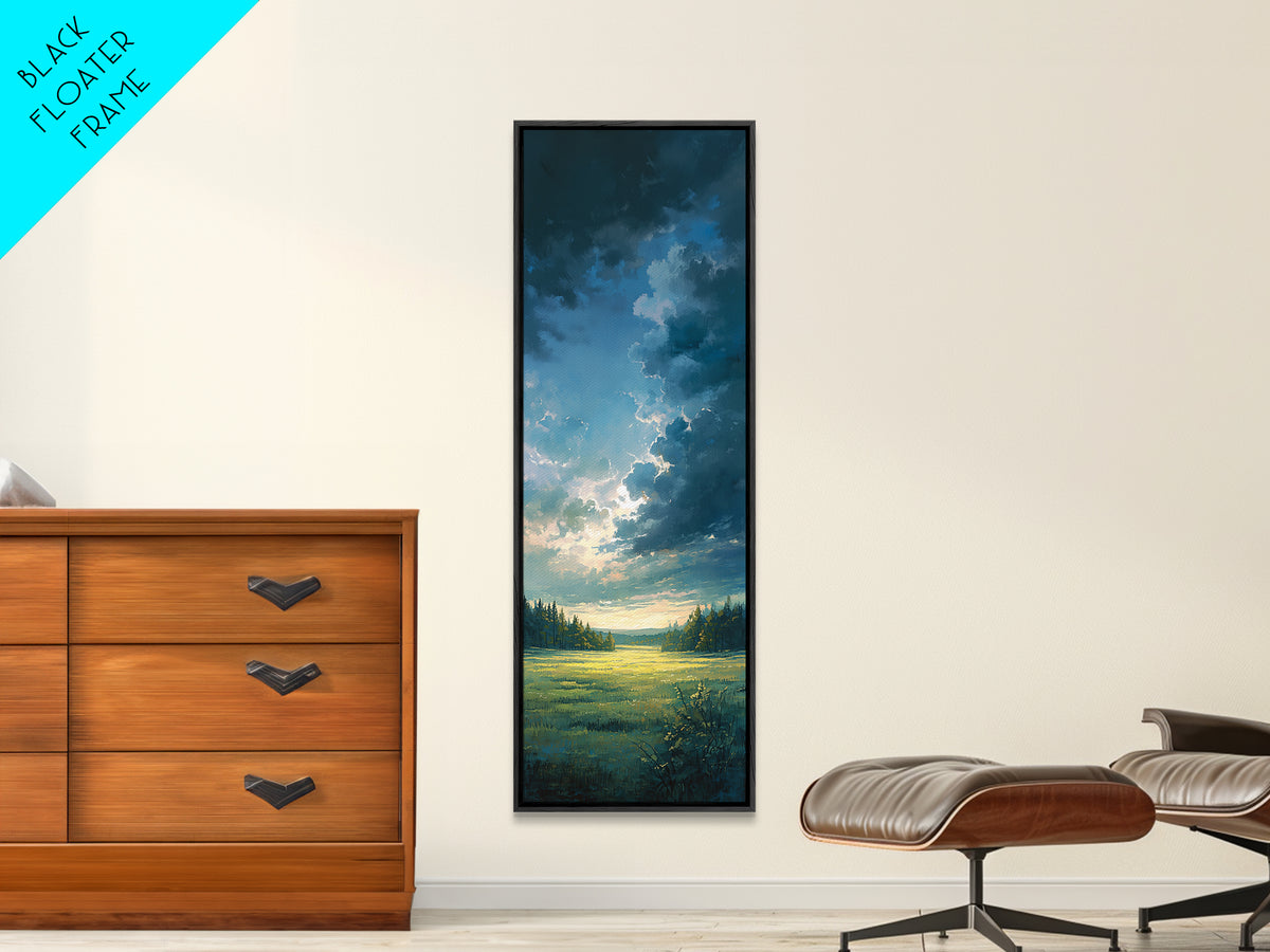 Sunlit Meadow with Loose Impressionist Brushwork Canvas Print, General Fine Art, Fine Art Print, Living Room Decor, GEN-1x3-74
