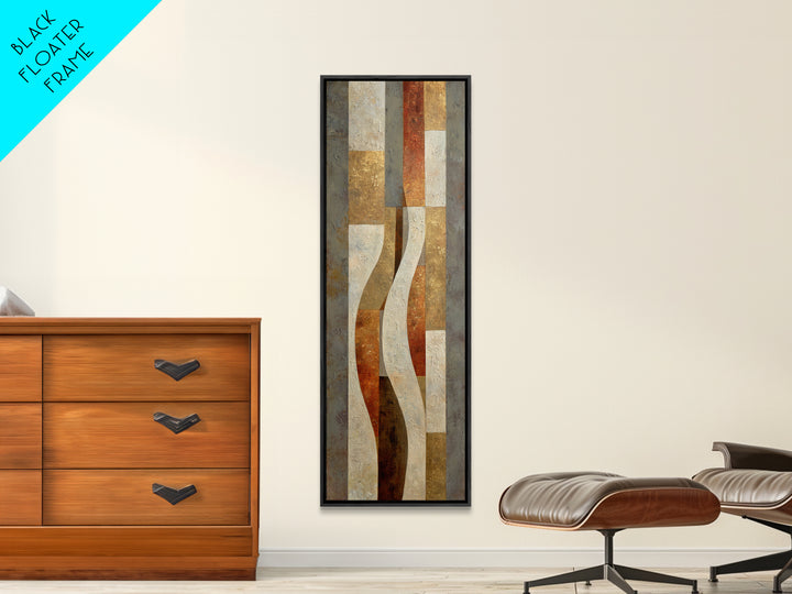 Earthy Plaster Texture Abstract Framed Canvas Print, General Fine Art, Neutral Decor, Living Room Decor, Fine Art, GEN-1x3-75