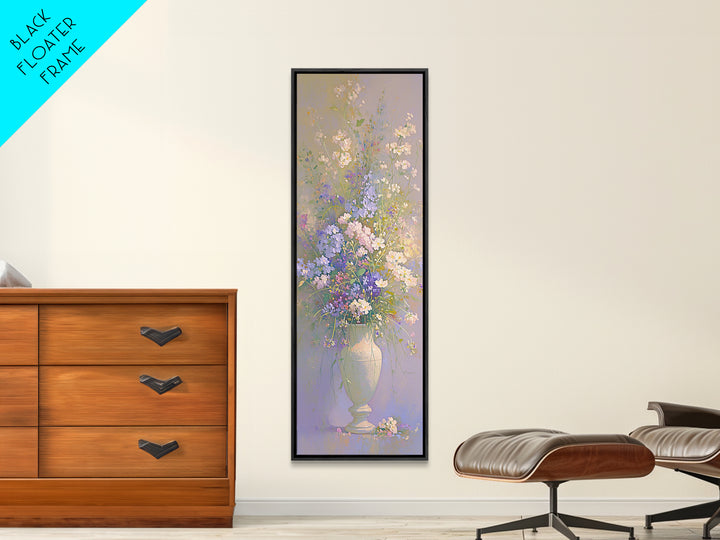 Classic Oil Painted Vase of Wildflowers Framed Canvas Print, General Fine Art, Canvas Art, Living Room Decor, Watercolor Art, GEN-1x3-83