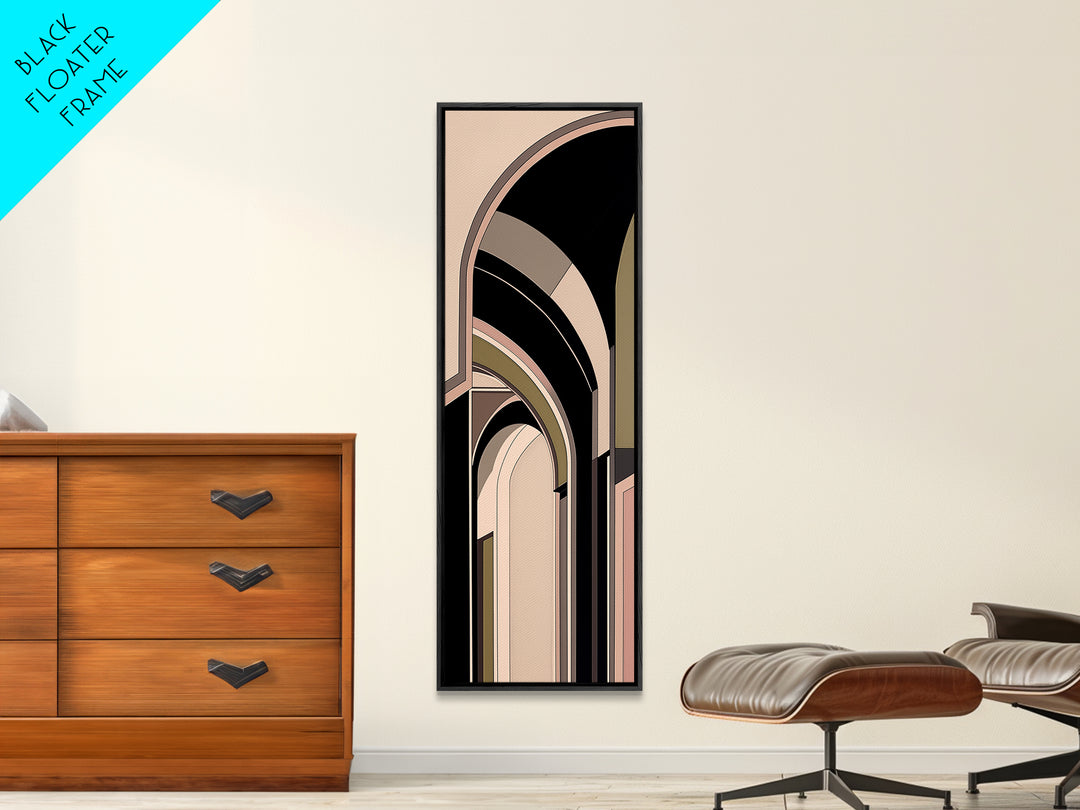 Monochrome Architectural Arch Composition Canvas Print, General Fine Art, Canvas Wall Art, Living Room Decor, GEN-1x3-96