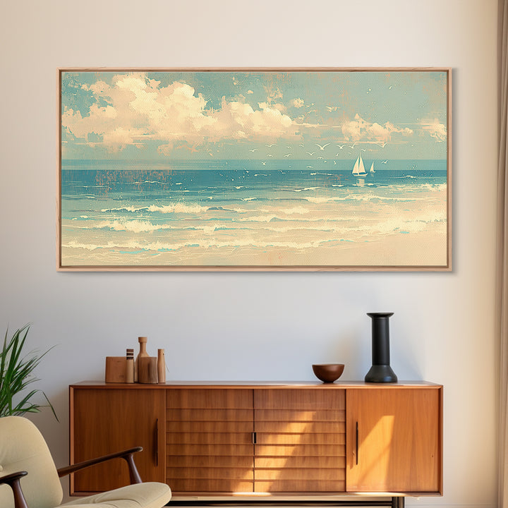 Coastal Water Study Canvas Print, General Fine Art, Printable Wall Art, Living Room Decor, Fine Art, Canvas Wall Art, GEN-2x1-49