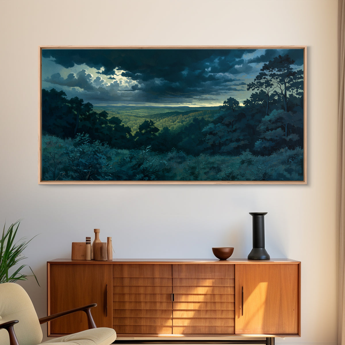 Moody Forest Clearing Canvas Print, General Fine Art, Wall Decor, Living Room Decor, Fine Art, Original Painting, GEN-2x1-52